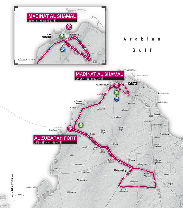 Streckenverlauf Tour of Qatar 2015 - Etappe 5