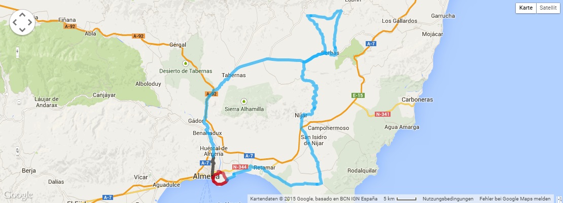 Streckenverlauf Clasica de Almeria 2015