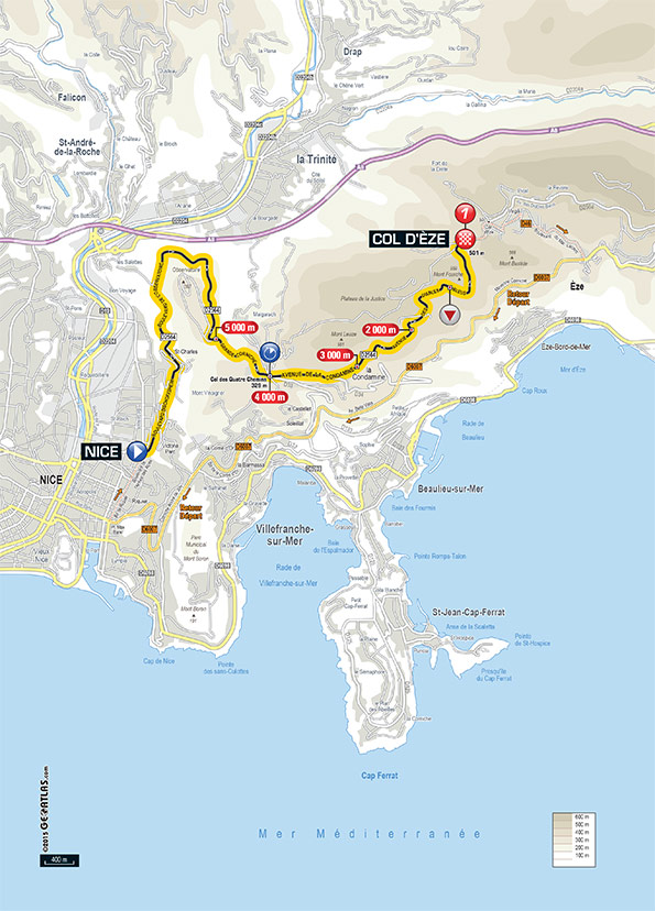 Streckenverlauf Paris - Nice 2015 - Etappe 7