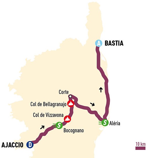 Streckenverlauf Classica Corsica 2015