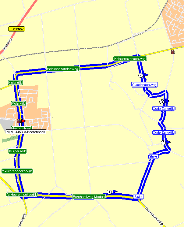 Streckenverlauf EPZ Omloop van Borsele WE 2015, zweiter Rundkurs