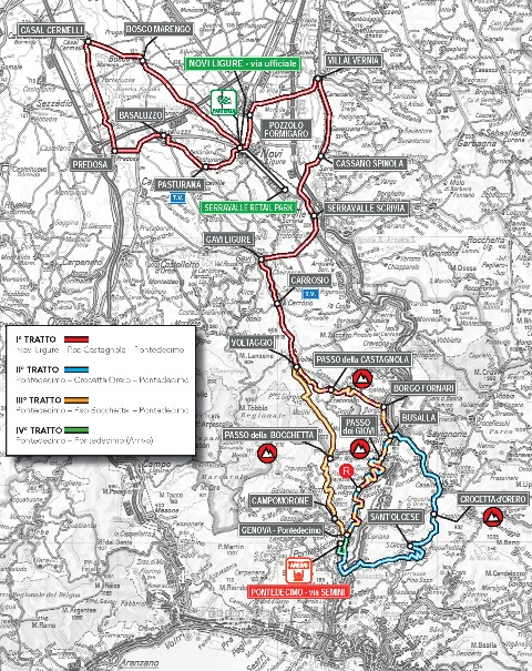 Streckenverlauf Giro dellAppennino 2015
