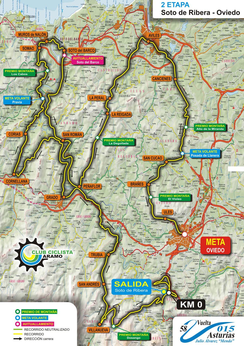 Streckenverlauf Vuelta Asturias Julio Alvarez Mendo 2015 - Etappe 2