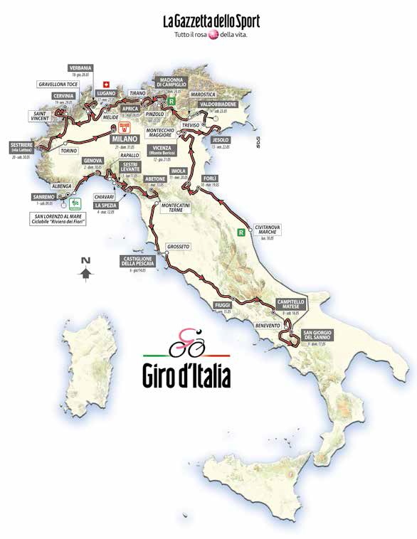 Vorschau Giro dItalia 2015: Die Strecke der 98. Italien-Rundfahrt