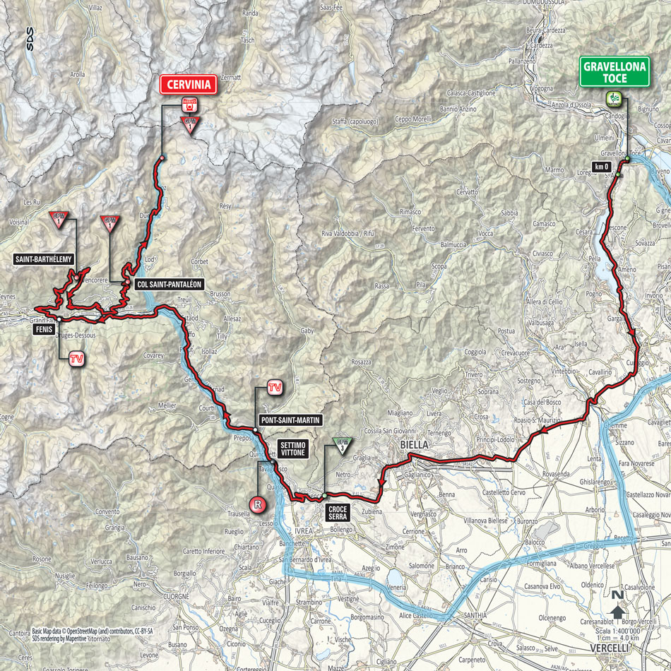 Streckenverlauf Giro dItalia 2015 - Etappe 19