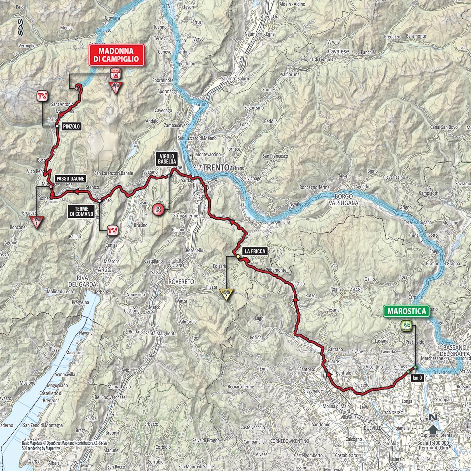 Streckenverlauf Giro dItalia 2015 - Etappe 15