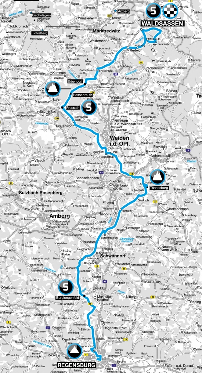 Streckenverlauf Bayern Rundfahrt 2015 - Etappe 1