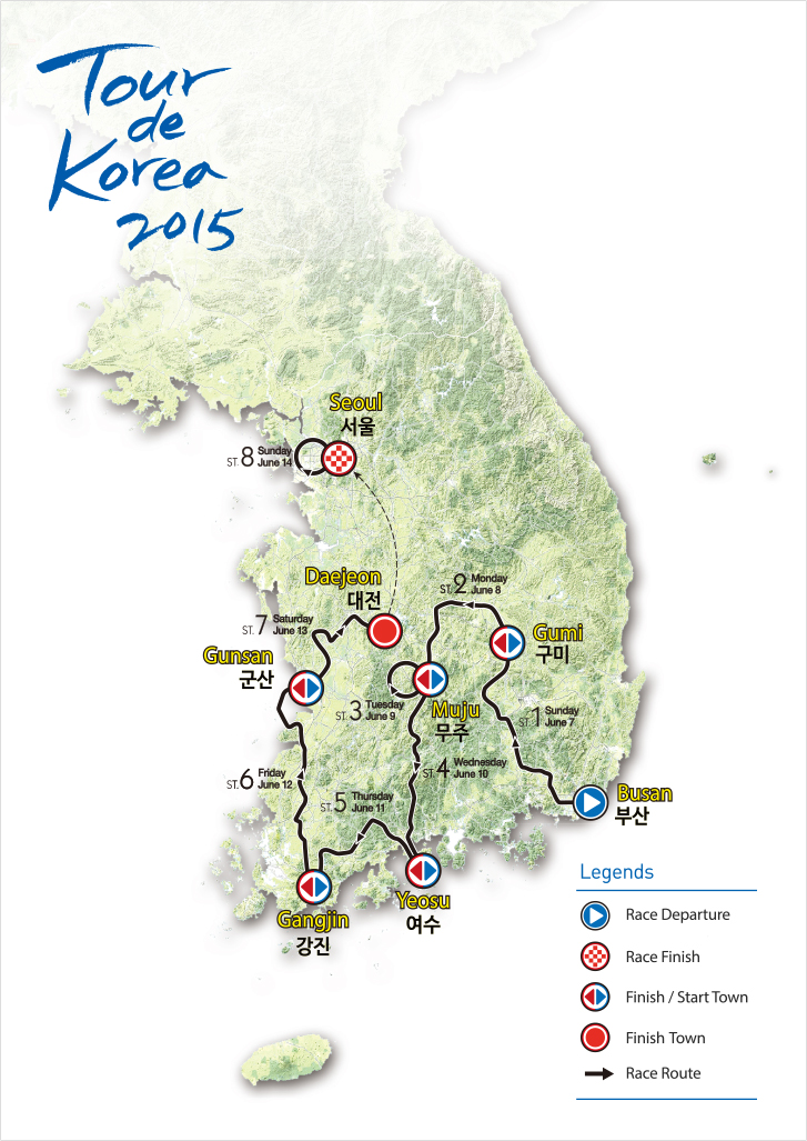 Streckenverlauf Tour de Korea 2015