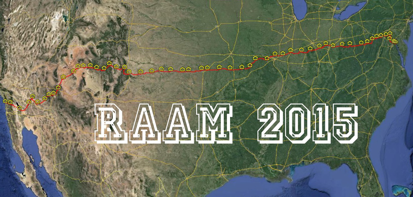 Streckenverlauf Race Across America (RAAM) 2015