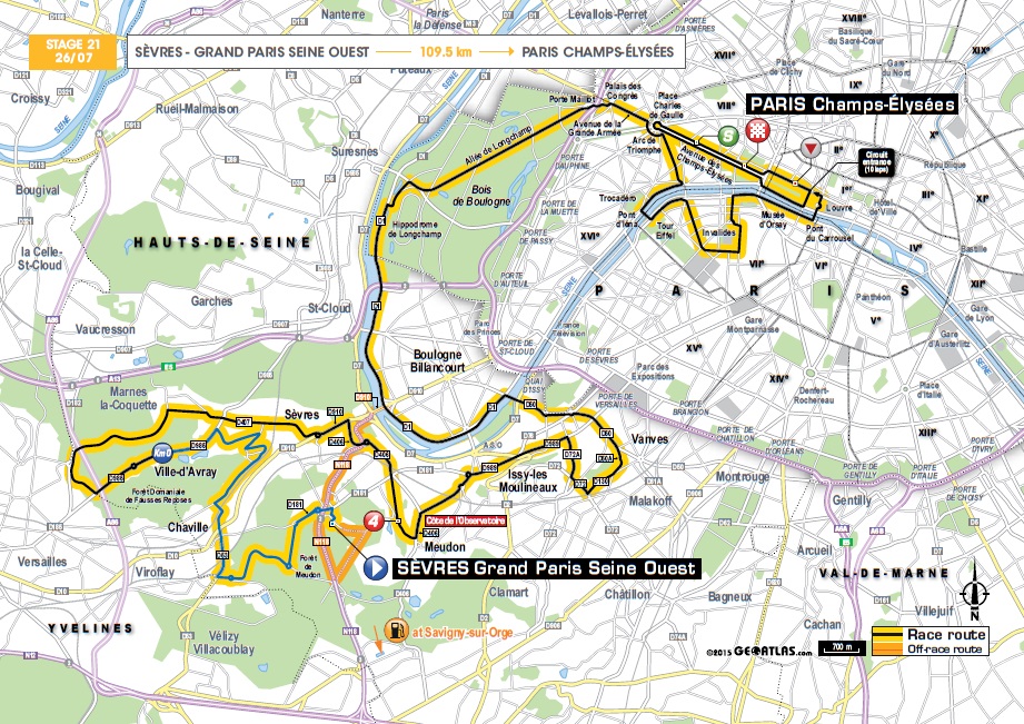 Streckenverlauf Tour de France 2015 - Etappe 21