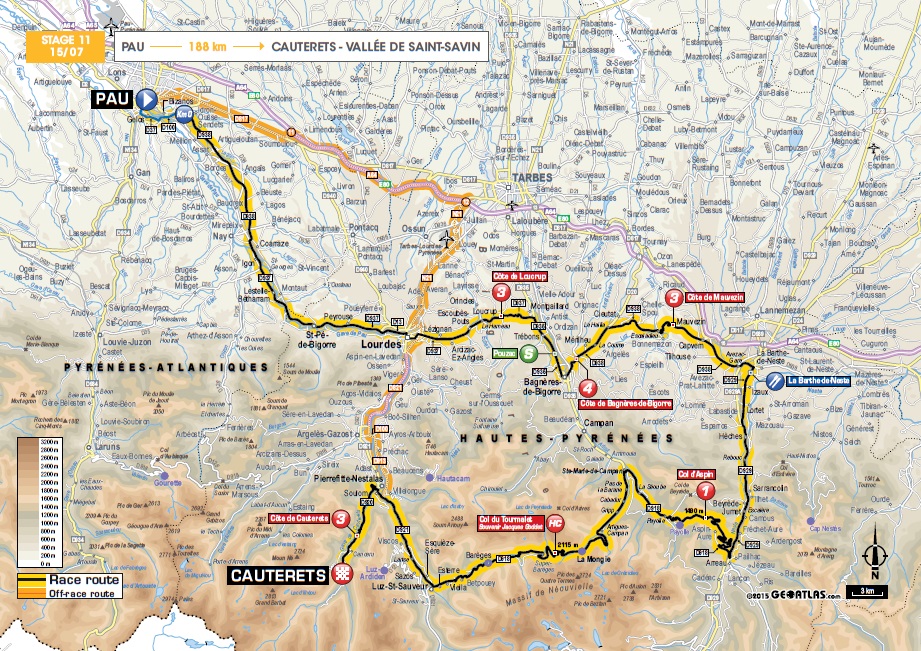 Streckenverlauf Tour de France 2015 - Etappe 11