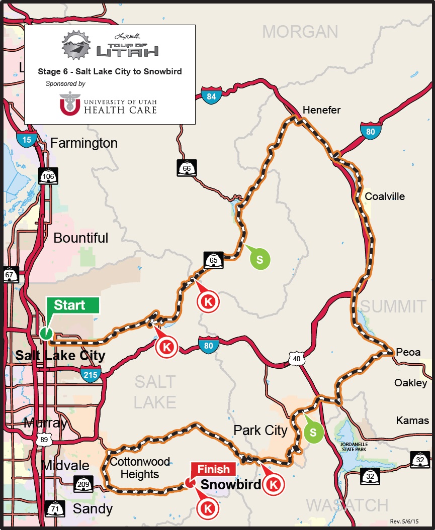Streckenverlauf The Larry H. Miller Tour of Utah 2015 - Etappe 6