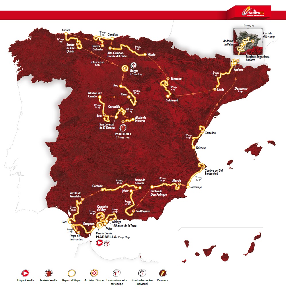 Streckenverlauf Vuelta a España 2015