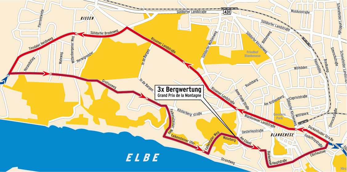 Streckenverlauf Vattenfall Cyclassics 2015, Waseberg-Runde