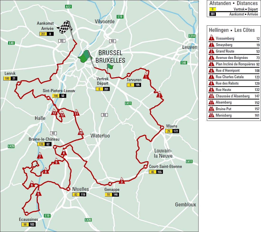 Streckenverlauf Brussels Cycling Classic 2015