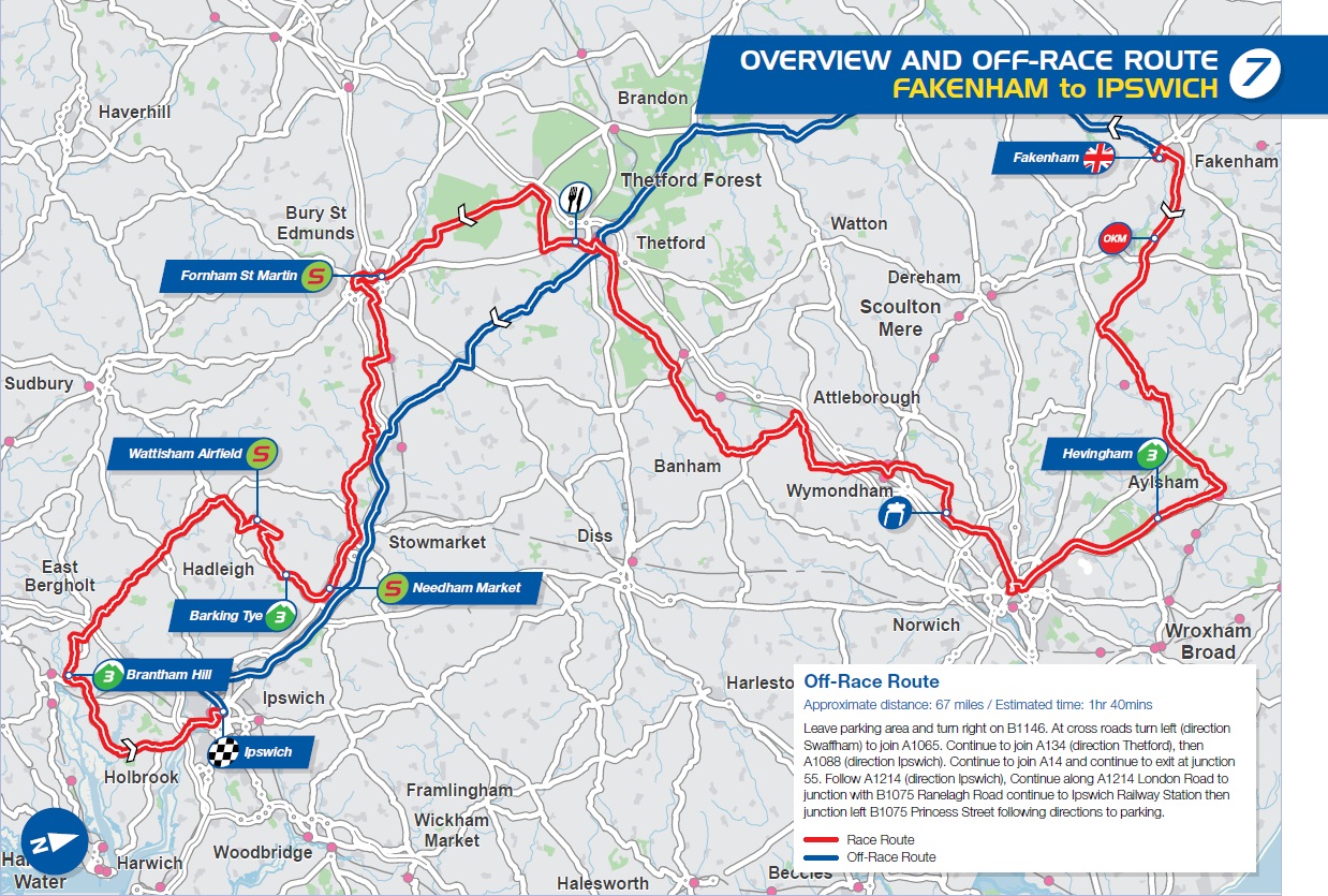 Streckenverlauf The Aviva Tour of Britain 2015 - Etappe 7
