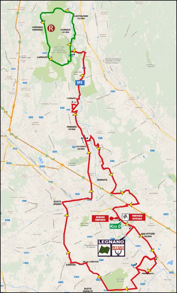 Streckenverlauf Coppa Bernocchi 2015
