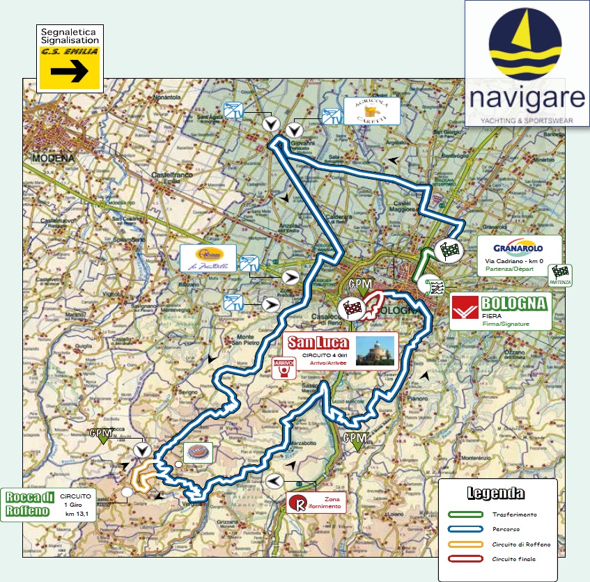 Streckenverlauf Giro dellEmilia 2015