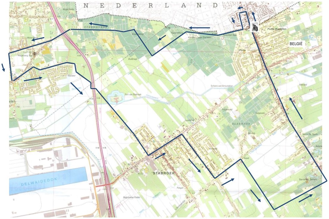 Streckenverlauf Nationale Sluitingsprijs - Putte - Kapellen 2015