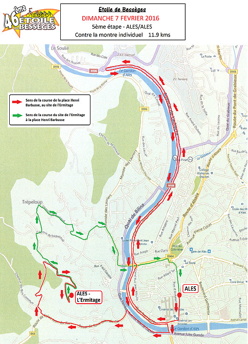 Streckenverlauf Etoile de Bessges 2016 - Etappe 5