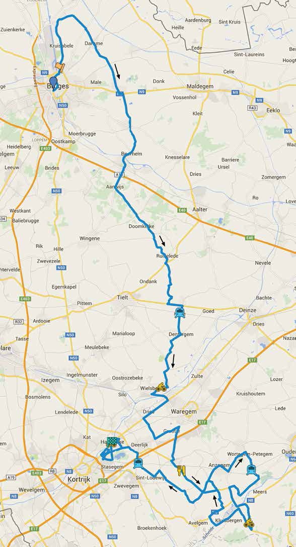 Streckenverlauf Driedaagse van West-Vlaanderen 2016 - Etappe 1