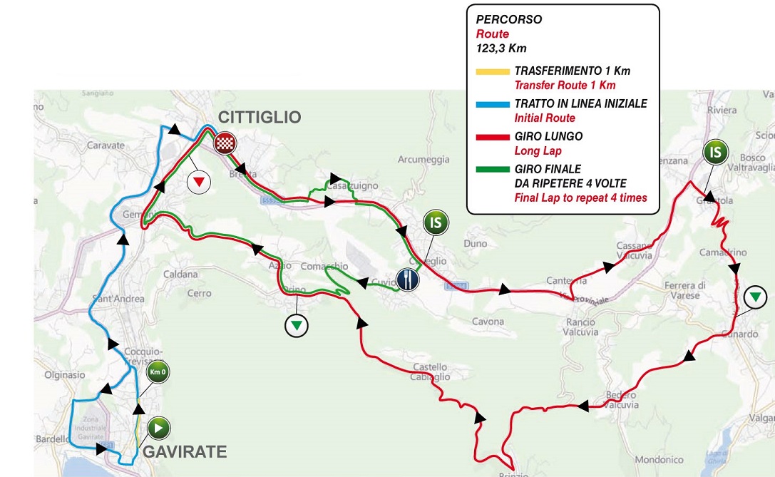 Streckenverlauf Trofeo Alfredo Binda - Comune di Cittiglio 2016