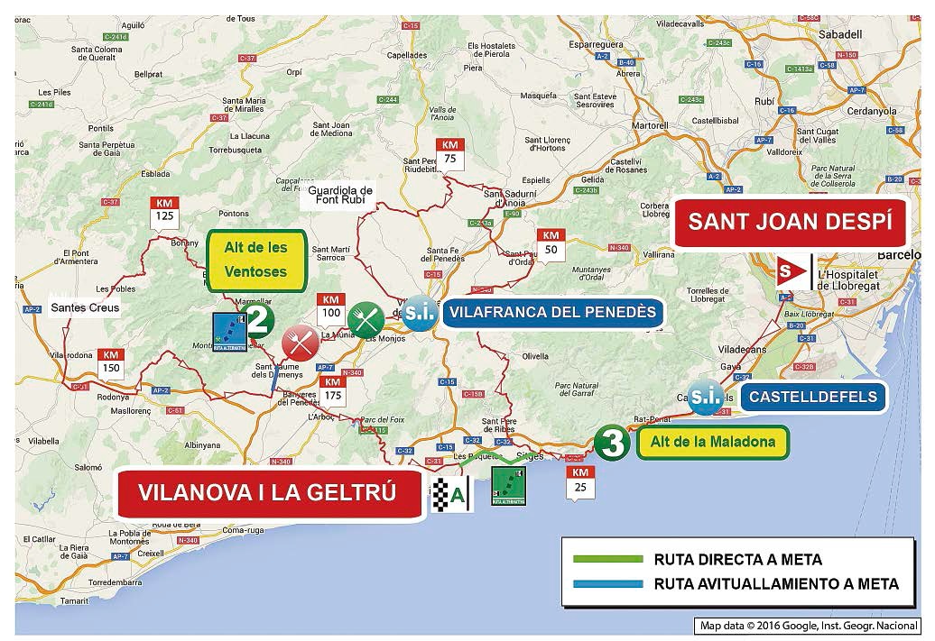Streckenverlauf Volta Ciclista a Catalunya 2016 - Etappe 6