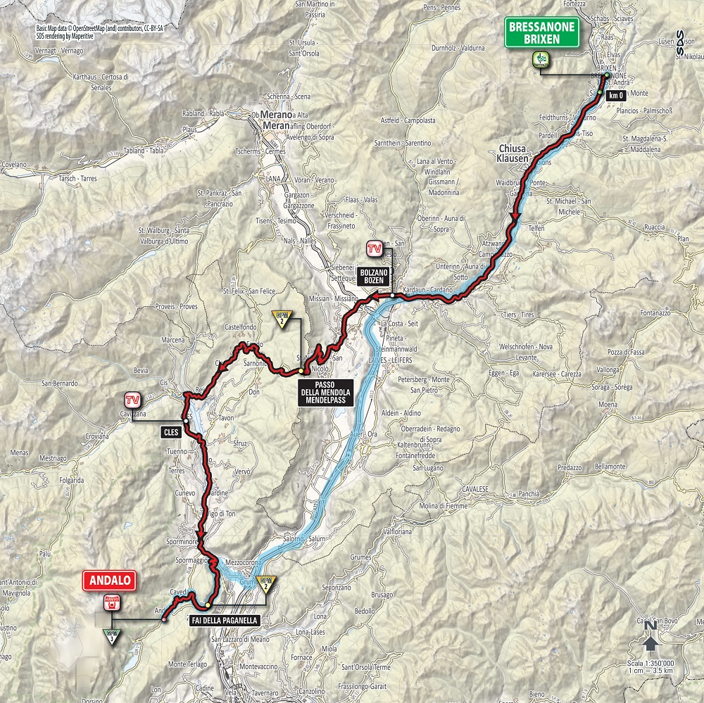 Streckenverlauf Giro dItalia 2016 - Etappe 16