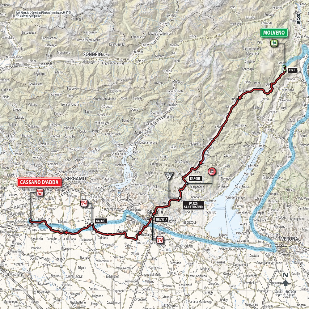 Streckenverlauf Giro dItalia 2016 - Etappe 17