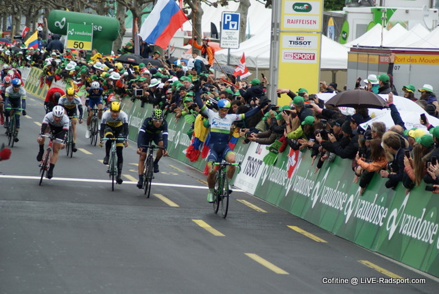 Michael Albasini gewinnt die 5. Etappe der Tour de Romandie in Genf