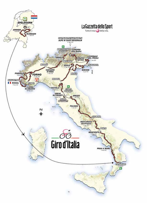 Streckenverlauf Giro dItalia 2016