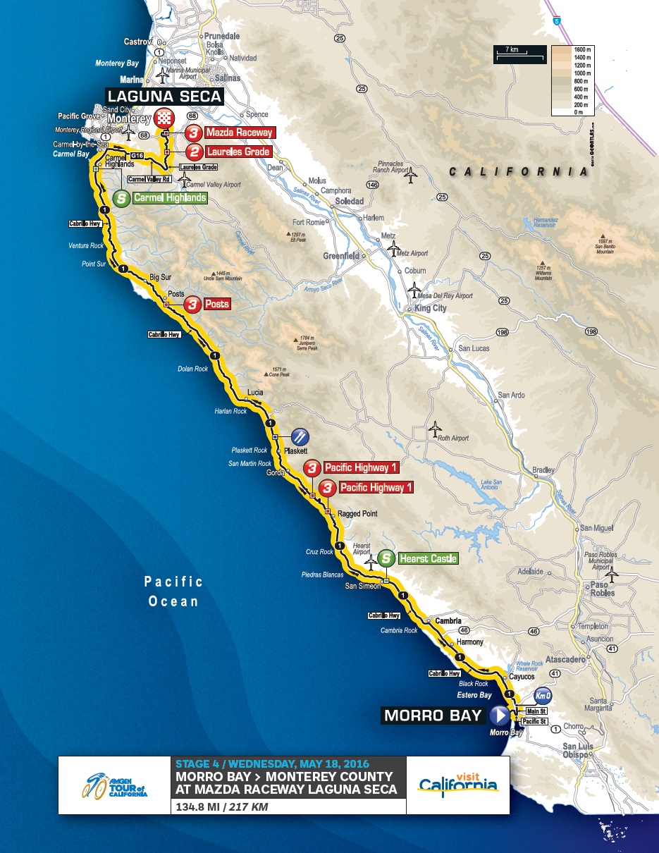 Streckenverlauf Amgen Tour of California 2016 - Etappe 4