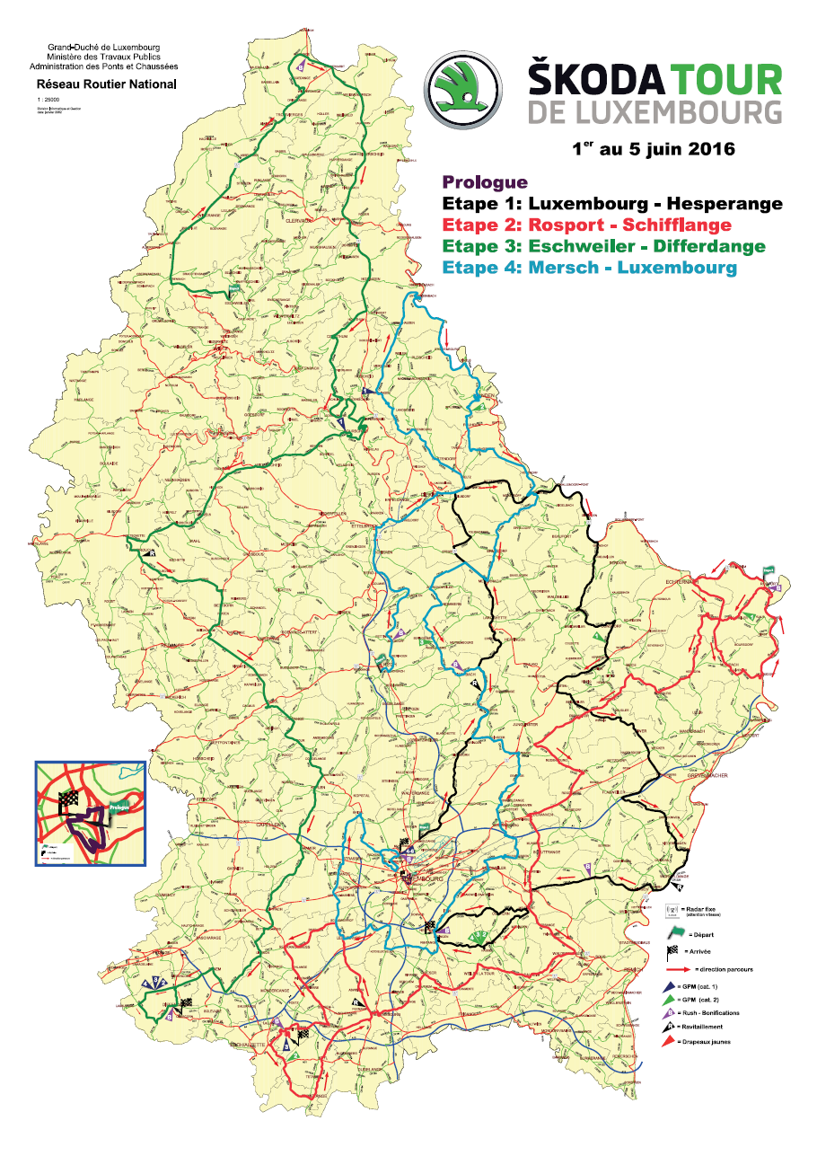 Streckenverlauf Skoda-Tour de Luxembourg 2016