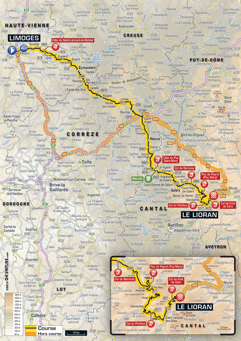 Streckenverlauf Tour de France 2016 - Etappe 5