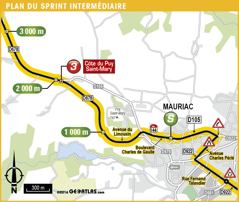 Streckenverlauf Tour de France 2016 - Etappe 5, Zwischensprint
