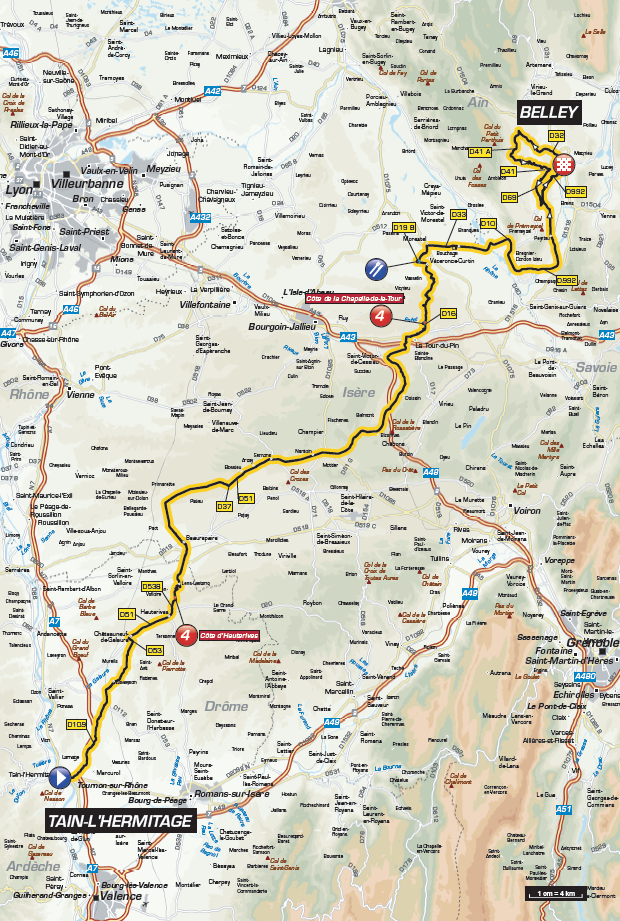 Streckenverlauf Critrium du Dauphin 2016 - Etappe 4