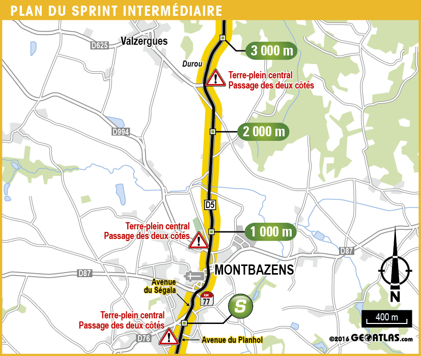 Streckenverlauf Tour de France 2016 - Etappe 6, Zwischensprint