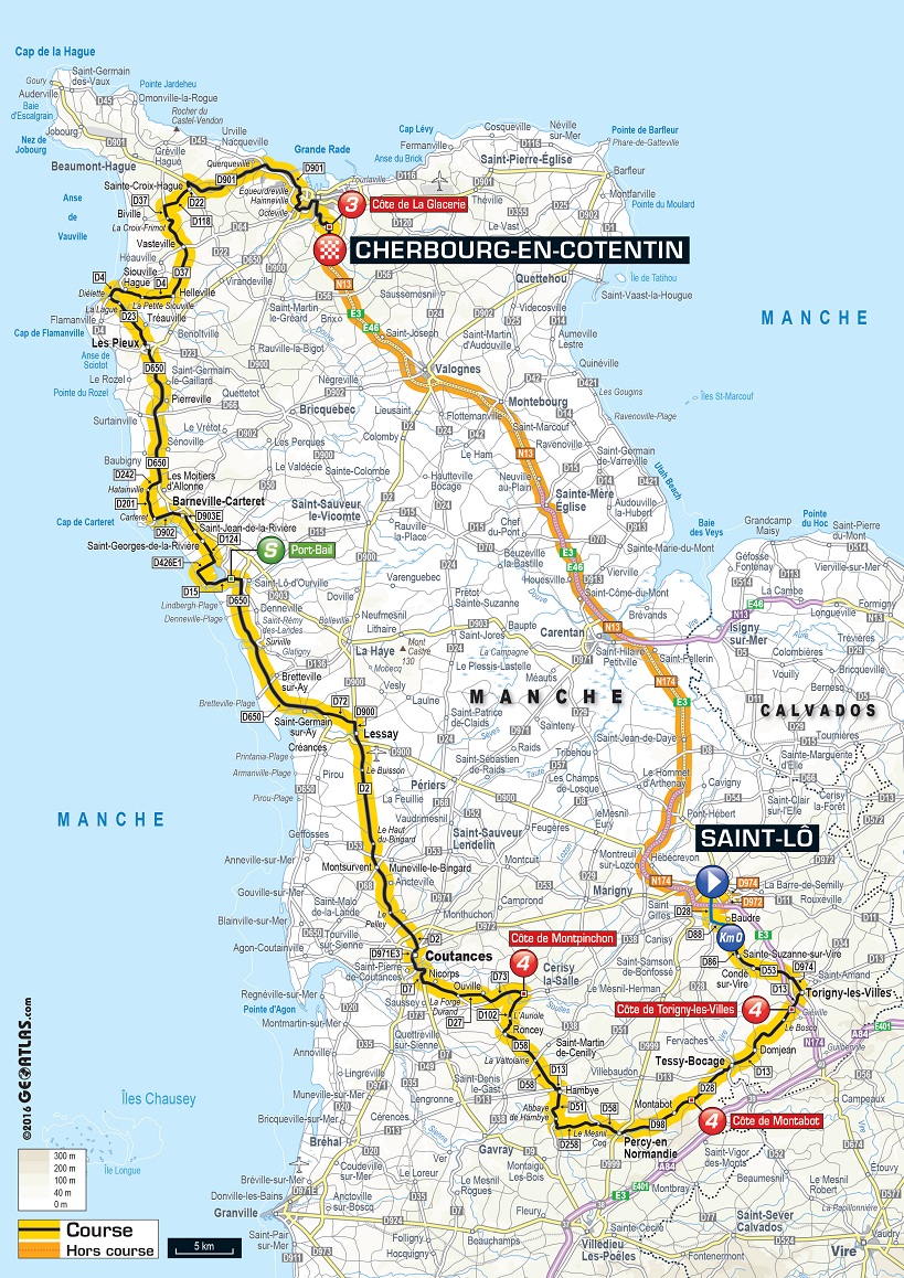 Streckenverlauf Tour de France 2016 - Etappe 2