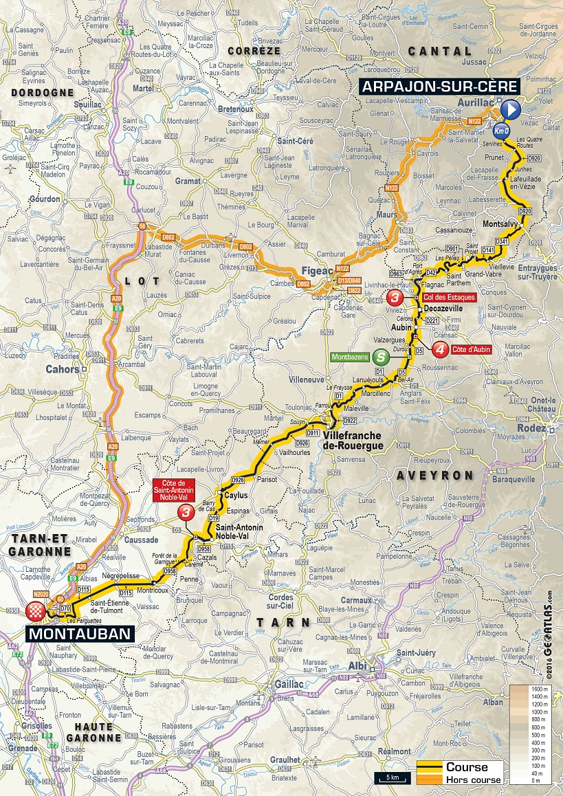 Streckenverlauf Tour de France 2016 - Etappe 6