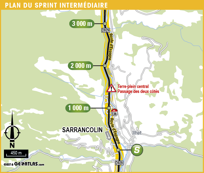 Streckenverlauf Tour de France 2016 - Etappe 7, Zwischensprint