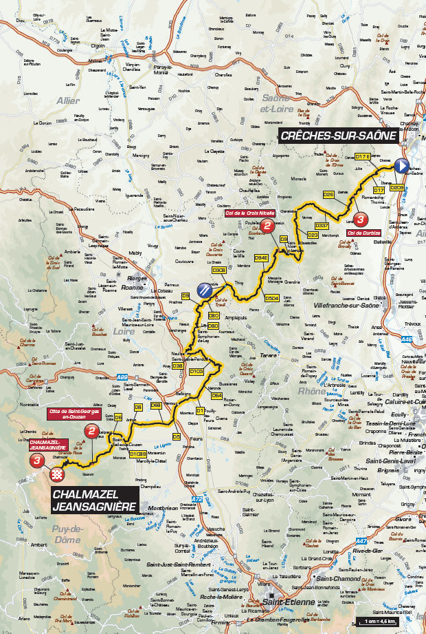 Streckenverlauf Critérium du Dauphiné 2016 - Etappe 2