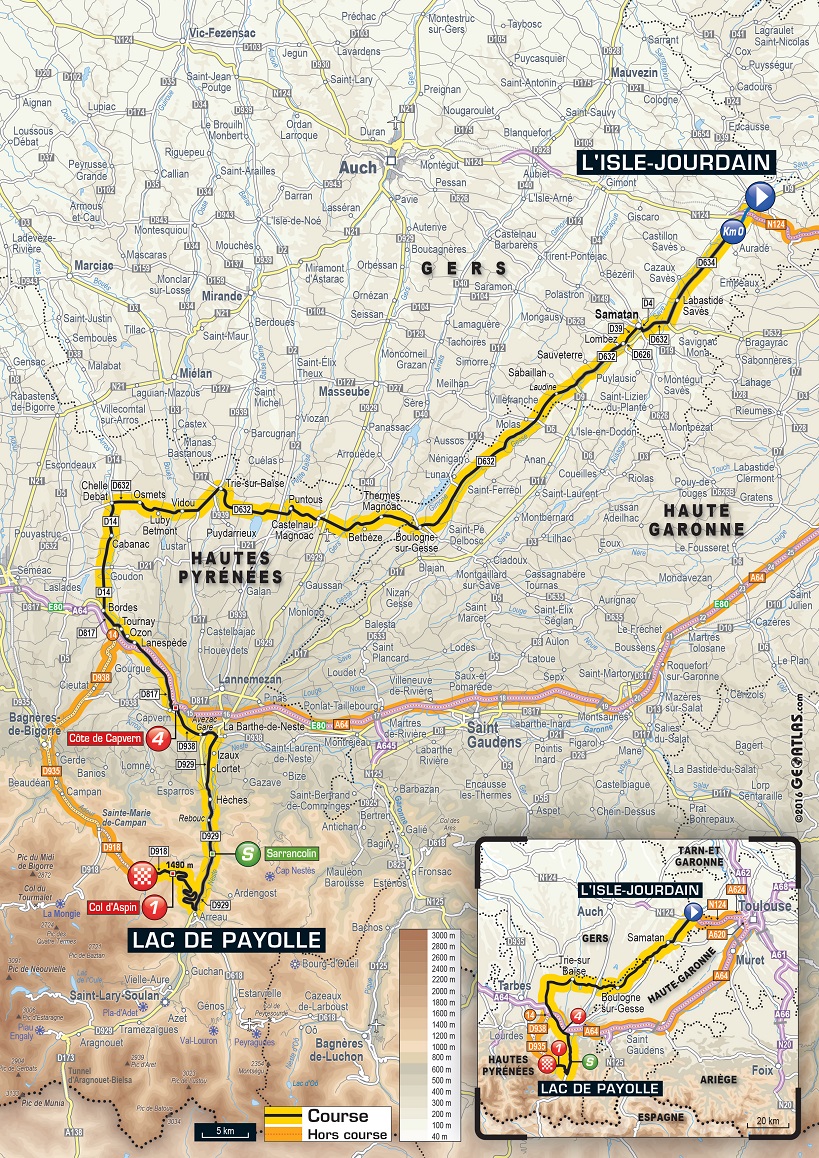Streckenverlauf Tour de France 2016 - Etappe 7
