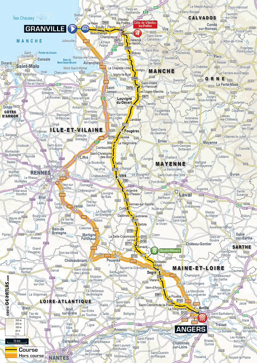Streckenverlauf Tour de France 2016 - Etappe 3