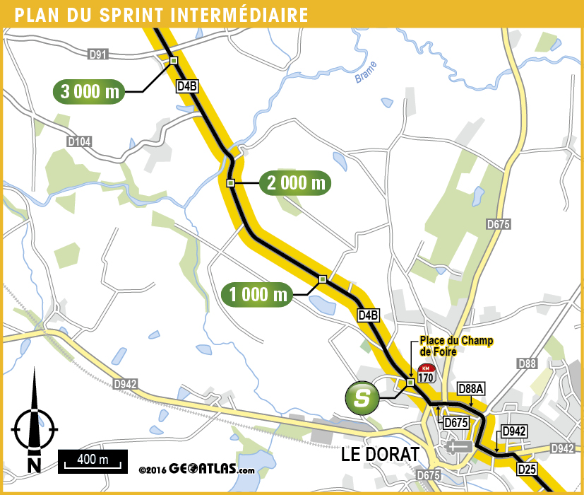 Streckenverlauf Tour de France 2016 - Etappe 4, Zwischensprint