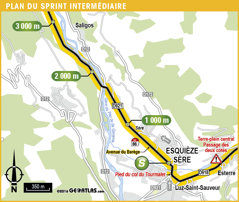 Streckenverlauf Tour de France 2016 - Etappe 8, Zwischensprint