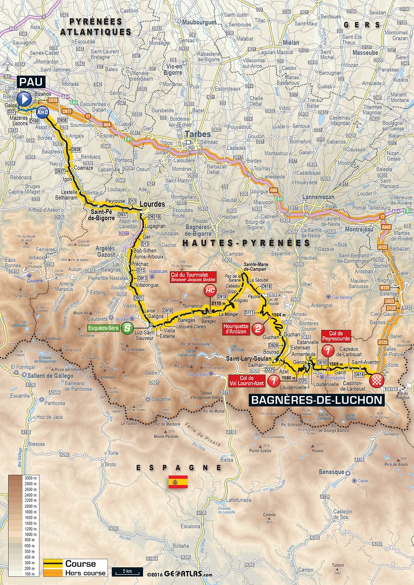 Streckenverlauf Tour de France 2016 - Etappe 8