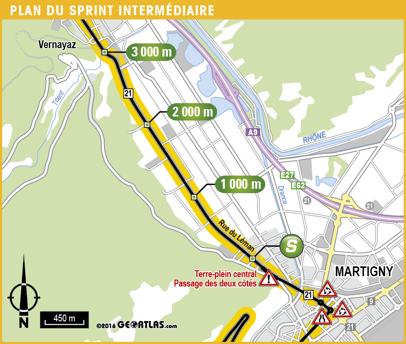 Streckenverlauf Tour de France 2016 - Etappe 17, Zwischensprint
