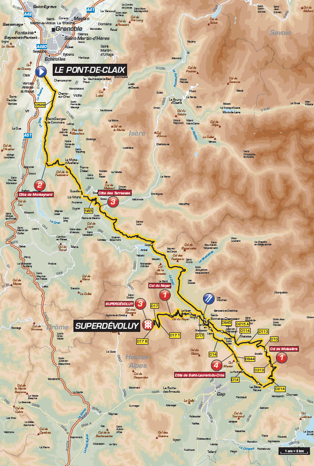 Streckenverlauf Critrium du Dauphin 2016 - Etappe 7