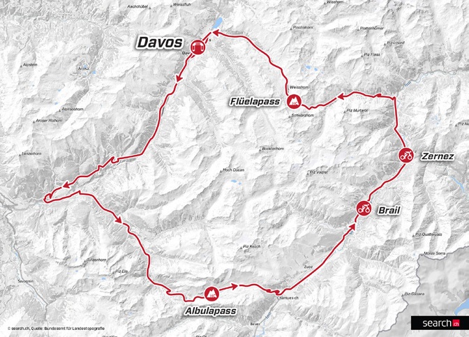Streckenverlauf Tour de Suisse 2016 - Etappe 9