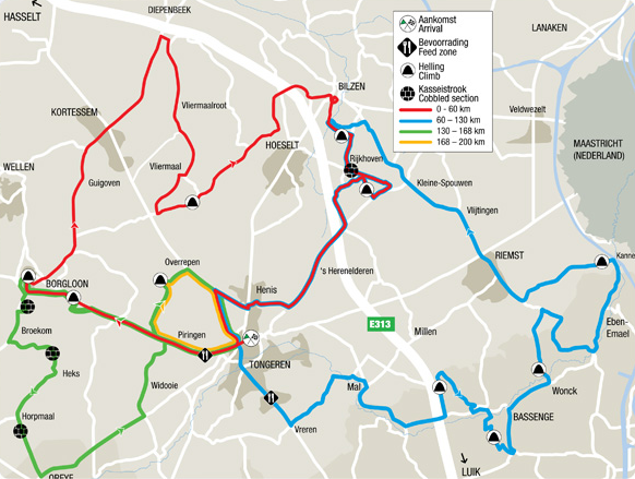 Streckenverlauf Ronde van Limburg 2016